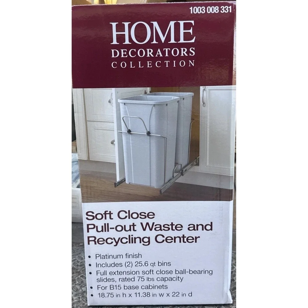 Home Decorators B15 Pull-out Waste and Recycling Center In Cabinet NEW